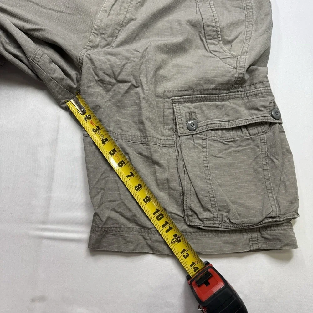Ralph Lauren Polo Jeans Y2K Shorts Men's 39x12 Gray Cargo Ripstop Utility Hiking